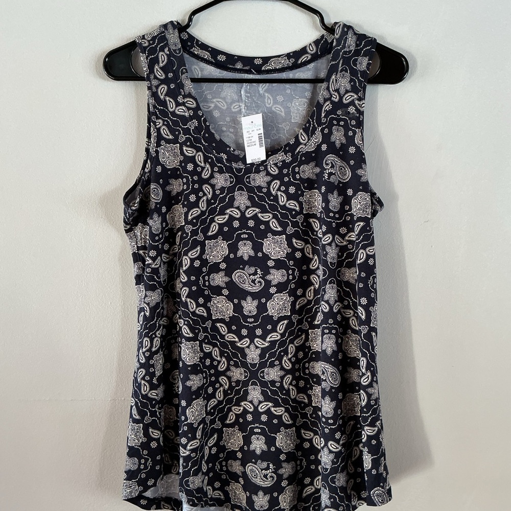 Elegant Black Paisley Tank Top